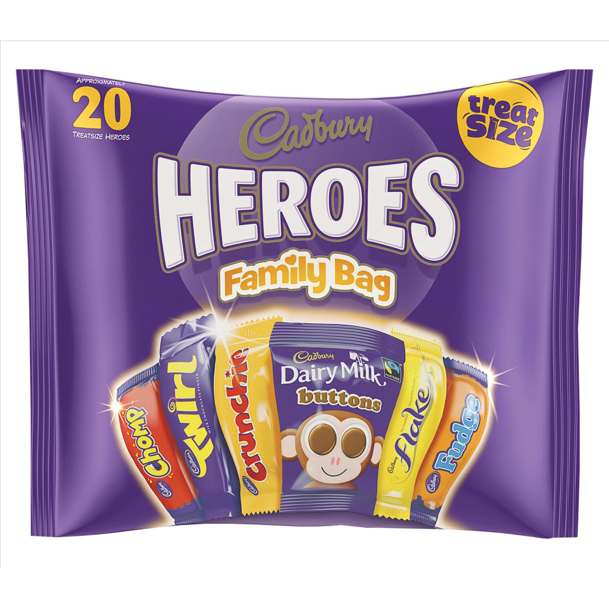 Cadbury Heroes Family Bag 20 Treatsize 278g Ref A03807 Cadbury Heroes Family Bag 20 Treatsize 278g Ref A03807