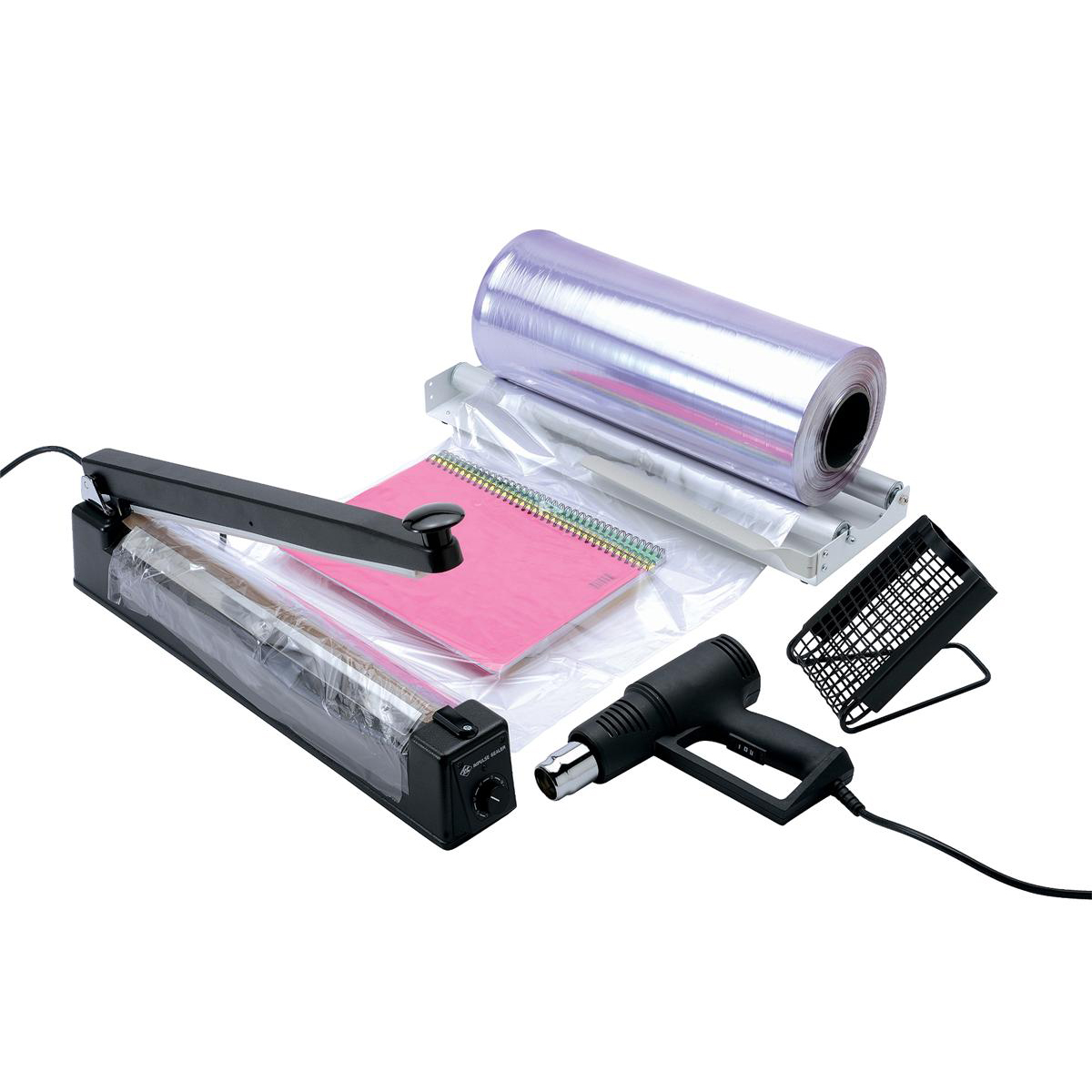 Shrink Wrap System with Hot Air Blower and Unrolling Device Shrink Wrap System with Hot Air Blower and Unrolling Device