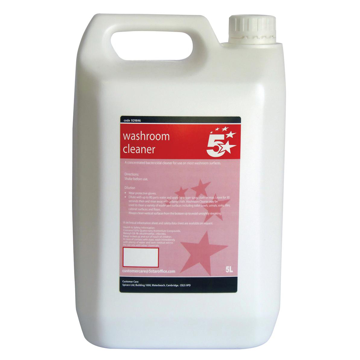5 Star Facilities Concentrated Washroom Cleaner 5 Litre 5 Star Facilities Concentrated Washroom Cleaner 5 Litre