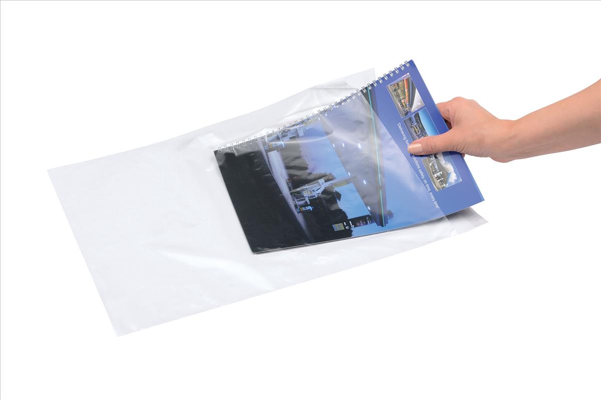 Image for 5 Star Envelope Polythene Clear C3 335x430mm Peel & Seal [Pack 100]