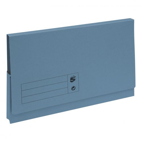 5 STAR DOC WALLET F/FLAP 285GSM FCAP BLU