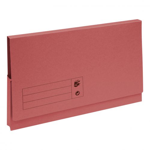 5 STAR DOC WALLET F/FLAP 285GSM FCAP RED