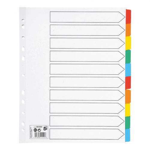 10 sets EXTRA Wide Strong File Index Dividers 10-PART Plain Tabs A4 © 907093 