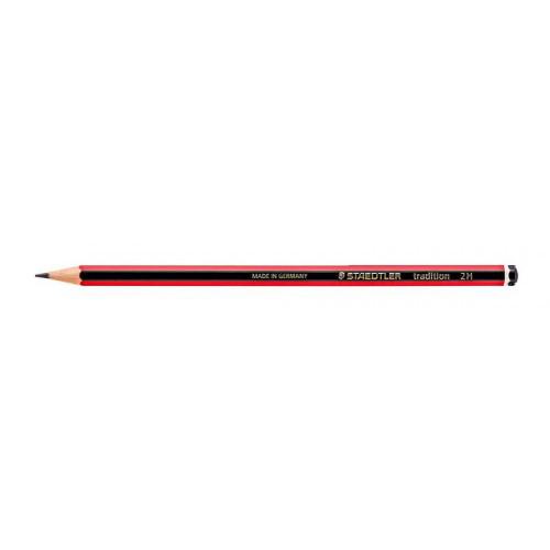 Pencils (Wood Case) Staedtler 110 Tradition 2H Pencil Red/Black Barrel (Pack 12)