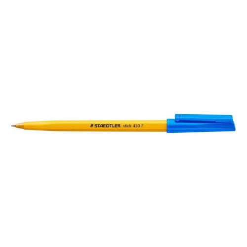 Ball Point Pens Staedtler 430 Stick Ballpoint Pen 0.8mm Tip 0.30mm Line Blue (Pack 10)