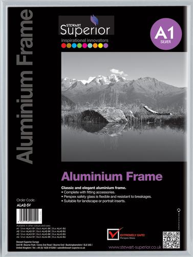 Photo+Frame+Clip-down+Aluminium+with+Non-glass+Perspex+Front+Back-loading+A1+594x841mm+Silver