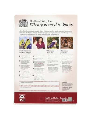 Health+and+Safety+Law+HSE+Statutory+Poster+PVC+W420xH595mm+A2