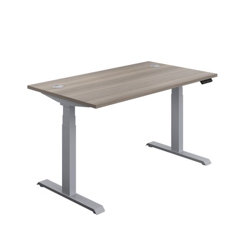 Economy Sit Stand Desk (FSC) 1400 X 800 Grey Oak/Silver Economy Sit Stand Desk (FSC) 1400 X 800 Grey Oak/Silver