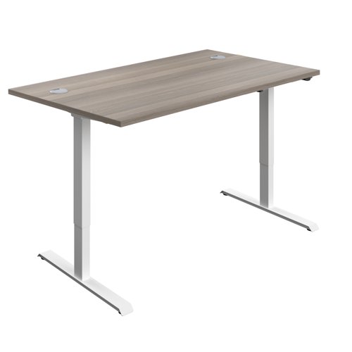Economy Single Motor Sit Stand Desk (FSC) 1200 X 800 Grey Oak/White Economy Single Motor Sit Stand Desk (FSC) 1200 X 800 Grey Oak/White
