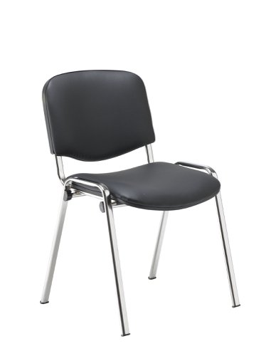 Club+Chair+with+Chrome+Black+PU%2FChrome
