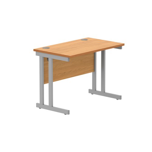 Office Rectangular Desk with Steel Double Upright Cantilever Frame (FSC) 1000X600 Norwegian Beech/Silver Office Rectangular Desk with Steel Double Upright Cantilever Frame (FSC) 1000X600 Norwegian Beech/Silver
