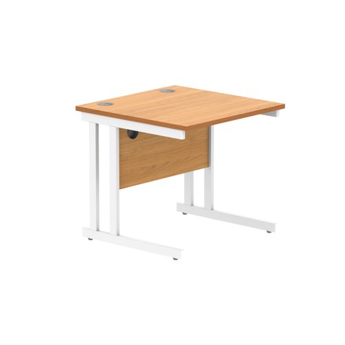 Office Rectangular Desk with Steel Double Upright Cantilever Frame (FSC) 1000X800 Norwegian Beech/White Office Rectangular Desk with Steel Double Upright Cantilever Frame (FSC) 1000X800 Norwegian Beech/White