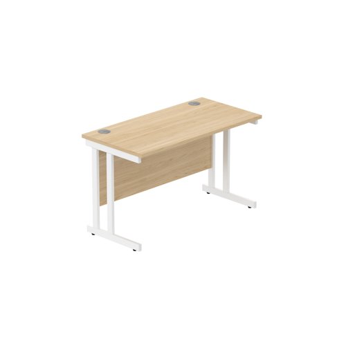 Office Rectangular Desk with Steel Double Upright Cantilever Frame (FSC) 1200X600 Canadian Oak/White Office Rectangular Desk with Steel Double Upright Cantilever Frame (FSC) 1200X600 Canadian Oak/White