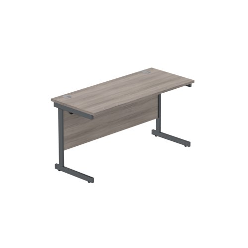 Office Rectangular Desk with Steel Single Upright Cantilever Frame (FSC) 1400X600 Alaskan Grey Oak/Graphite Office Rectangular Desk with Steel Single Upright Cantilever Frame (FSC) 1400X600 Alaskan Grey Oak/Graphite