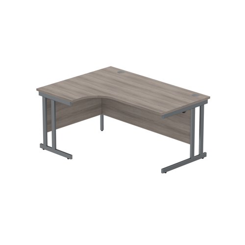 Office Left Hand Corner Desk with Steel Double Upright Cantilever Frame (FSC) 1600X1200 Alaskan Grey Oak/Graphite Office Left Hand Corner Desk with Steel Double Upright Cantilever Frame (FSC) 1600X1200 Alaskan Grey Oak/Graphite