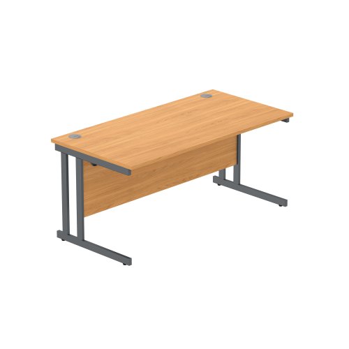 Office Rectangular Desk with Steel Double Upright Cantilever Frame (FSC) 1600X800 Norwegian Beech/Graphite Office Rectangular Desk with Steel Double Upright Cantilever Frame (FSC) 1600X800 Norwegian Beech/Graphite