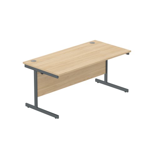 Office Rectangular Desk with Steel Single Upright Cantilever Frame (FSC) 1600X800 Canadian Oak/Graphite Office Rectangular Desk with Steel Single Upright Cantilever Frame (FSC) 1600X800 Canadian Oak/Graphite