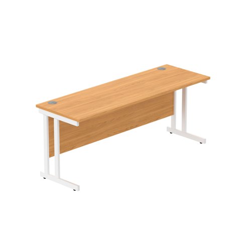 Office Rectangular Desk with Steel Double Upright Cantilever Frame (FSC) 1800X600 Norwegian Beech/White Office Rectangular Desk with Steel Double Upright Cantilever Frame (FSC) 1800X600 Norwegian Beech/White