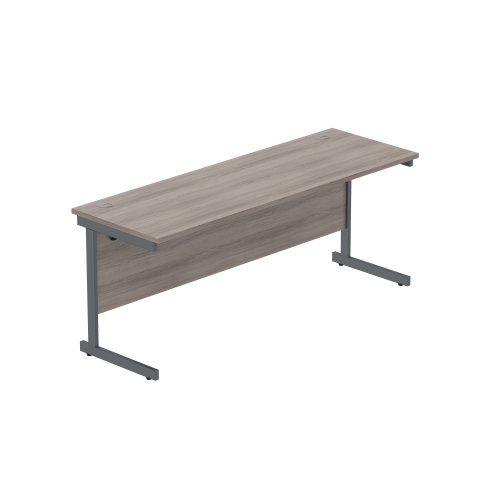 Office Rectangular Desk with Steel Single Upright Cantilever Frame (FSC) 1800X600 Alaskan Grey Oak/Graphite Office Rectangular Desk with Steel Single Upright Cantilever Frame (FSC) 1800X600 Alaskan Grey Oak/Graphite