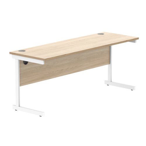 Office Rectangular Desk with Steel Single Upright Cantilever Frame (FSC) 1800X600 Canadian Oak/White Office Rectangular Desk with Steel Single Upright Cantilever Frame (FSC) 1800X600 Canadian Oak/White