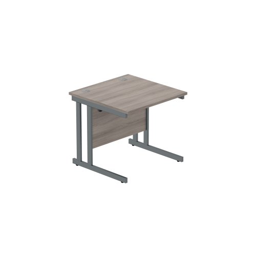 Office Rectangular Desk with Steel Double Upright Cantilever Frame (FSC) 800X800 Alaskan Grey Oak/Graphite Office Rectangular Desk with Steel Double Upright Cantilever Frame (FSC) 800X800 Alaskan Grey Oak/Graphite