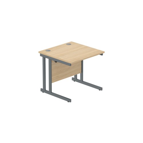 Office Rectangular Desk with Steel Double Upright Cantilever Frame (FSC) 800X800 Canadian Oak/Graphite Office Rectangular Desk with Steel Double Upright Cantilever Frame (FSC) 800X800 Canadian Oak/Graphite