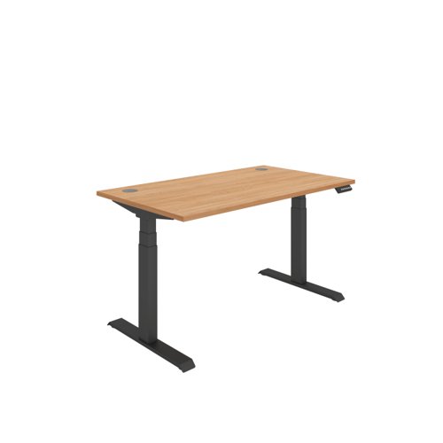 Office Rectangular Dual Motor Sit Stand Desk (FSC) 1400X800 Beech/Black Office Rectangular Dual Motor Sit Stand Desk (FSC) 1400X800 Beech/Black