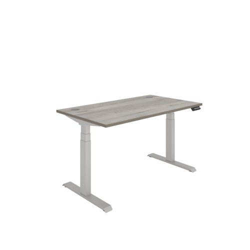 Office Rectangular Dual Motor Sit Stand Desk (FSC) 1400X800 Grey Oak/Silver Office Rectangular Dual Motor Sit Stand Desk (FSC) 1400X800 Grey Oak/Silver