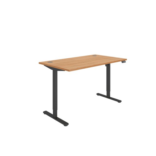 Office Rectangular Single Motor Sit Stand Desk (FSC) 1400X800 Beech/Black Office Rectangular Single Motor Sit Stand Desk (FSC) 1400X800 Beech/Black
