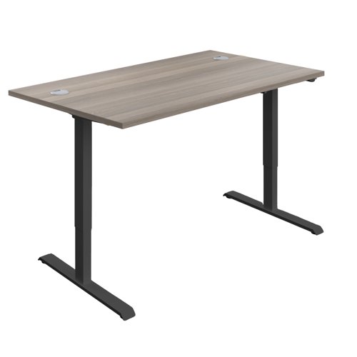Economy Single Motor Sit Stand Desk (FSC) 1200 X 800 Grey Oak/Black Economy Single Motor Sit Stand Desk (FSC) 1200 X 800 Grey Oak/Black