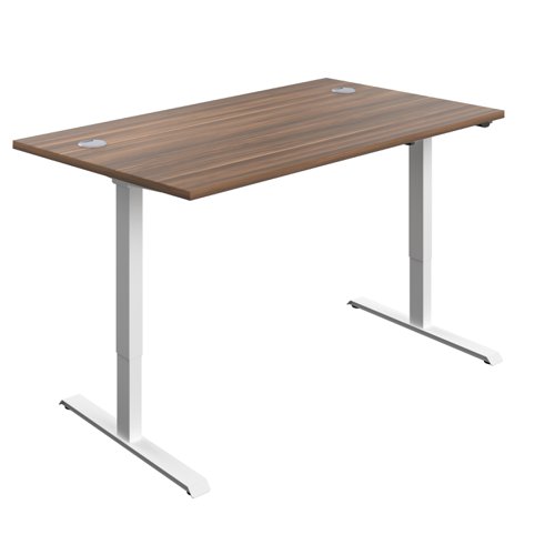 Economy Single Motor Sit Stand Desk (FSC) 1200 X 800 Dark Walnut/White Economy Single Motor Sit Stand Desk (FSC) 1200 X 800 Dark Walnut/White
