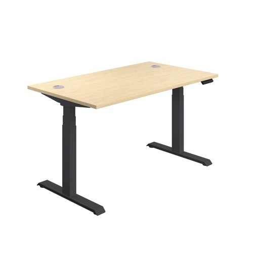 Economy Sit Stand Desk (FSC) 1600 X 800 Maple/Black Economy Sit Stand Desk (FSC) 1600 X 800 Maple/Black