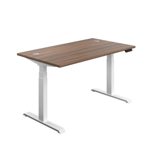 Economy Sit Stand Desk (FSC) 1800 X 800 Dark Walnut/White Economy Sit Stand Desk (FSC) 1800 X 800 Dark Walnut/White
