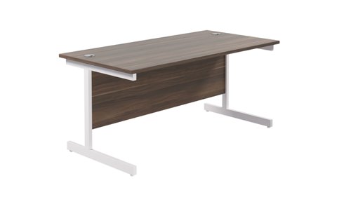 Single+Upright+Rectangular+Desk%3A+800mm+Deep+1600+X+800+Dark+Walnut%2FWhite