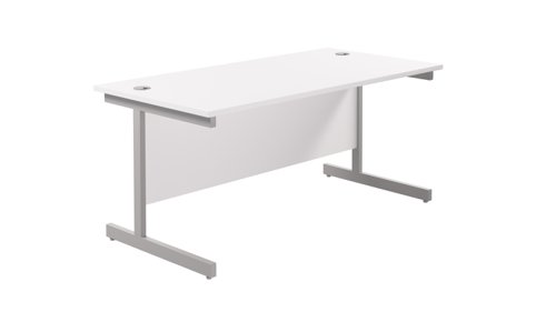 Single+Upright+Rectangular+Desk%3A+800mm+Deep+1600+X+800+White%2FSilver