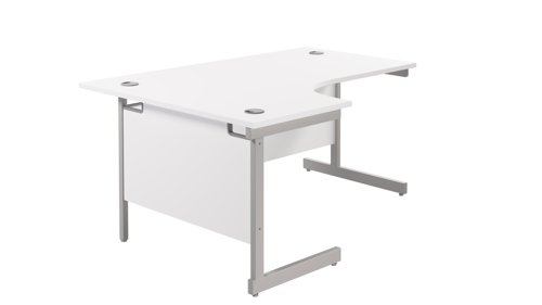 Single+Upright+Left+Hand+Radial+Desk+1800+X+1200+White%2FSilver