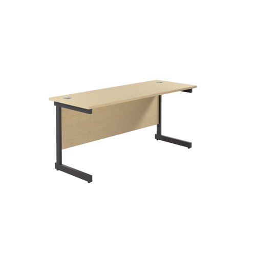 Single Upright Rectangular Desk: 600mm Deep (FSC) 1800 X 600 Maple/Black Single Upright Rectangular Desk: 600mm Deep (FSC) 1800 X 600 Maple/Black