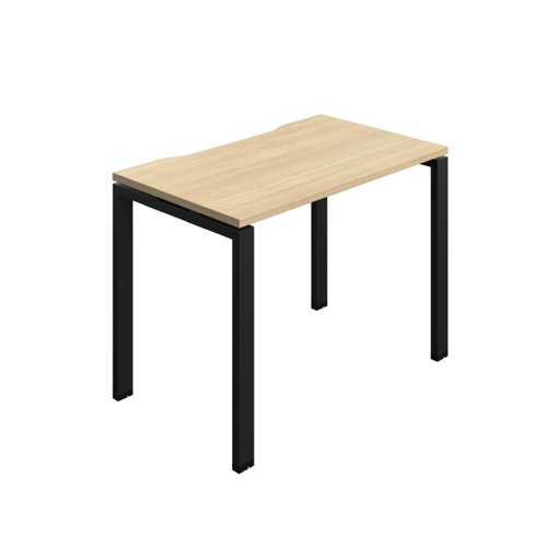 Synergy Bench with Cut Out: 1 Person (FSC) : Goal Post Leg : 1000 600 Nova Oak/Black Synergy Bench with Cut Out: 1 Person (FSC) : Goal Post Leg : 1000 600 Nova Oak/Black
