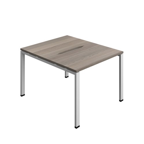Synergy Bench with Cut Out: 2 Person (FSC) : Goal Post Leg : 1000 700 Grey Oak/Silver Synergy Bench with Cut Out: 2 Person (FSC) : Goal Post Leg : 1000 700 Grey Oak/Silver