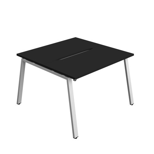 Synergy Bench with Cut Out: 2 Person (FSC) : A-Frame Leg : 1200 600 Black/Silver Synergy Bench with Cut Out: 2 Person (FSC) : A-Frame Leg : 1200 600 Black/Silver