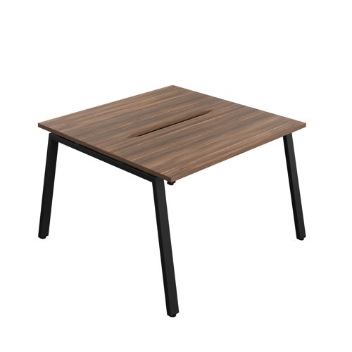 Synergy Bench with Cut Out: 2 Person (FSC) : A-Frame Leg : 1200 600 Dark Walnut/Black Synergy Bench with Cut Out: 2 Person (FSC) : A-Frame Leg : 1200 600 Dark Walnut/Black