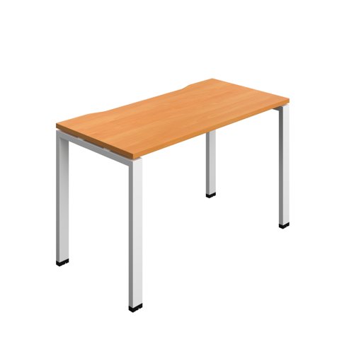 Synergy Bench with Cut Out: 1 Person (FSC) : Goal Post Leg : 1200 600 Beech/White Synergy Bench with Cut Out: 1 Person (FSC) : Goal Post Leg : 1200 600 Beech/White