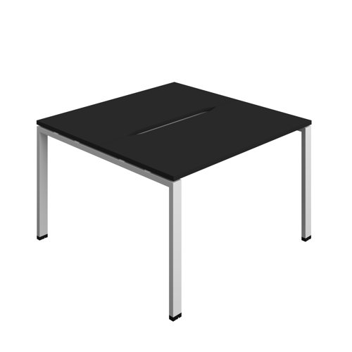 Synergy Bench with Cut Out: 2 Person (FSC) : Goal Post Leg : 1200 600 Black/Silver Synergy Bench with Cut Out: 2 Person (FSC) : Goal Post Leg : 1200 600 Black/Silver