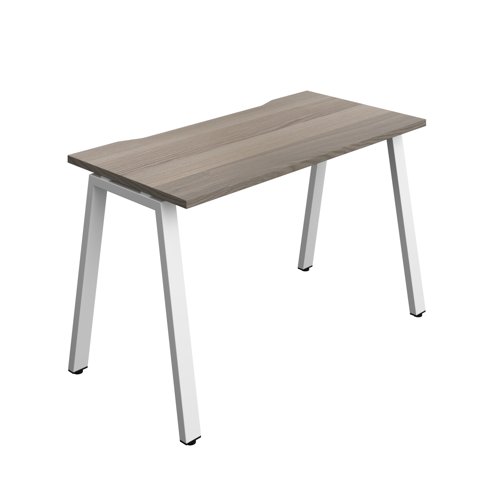Synergy Bench with Cut Out: 1 Person (FSC) : A-Frame Leg : 1200 700 Grey Oak/White Synergy Bench with Cut Out: 1 Person (FSC) : A-Frame Leg : 1200 700 Grey Oak/White