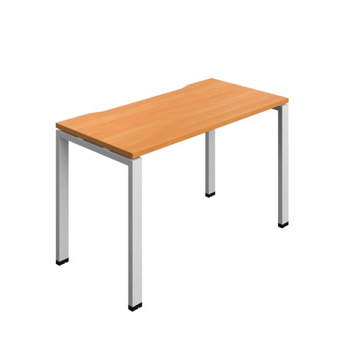 Synergy Bench with Cut Out: 1 Person (FSC) : Goal Post Leg : 1200 700 Beech/Silver Synergy Bench with Cut Out: 1 Person (FSC) : Goal Post Leg : 1200 700 Beech/Silver