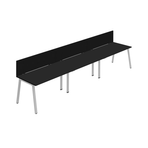 Synergy 3SP Bench Desk 1200X800mm A-Frame Black/Silver Black Screen Synergy 3SP Bench Desk 1200X800mm A-Frame Black/Silver Black Screen
