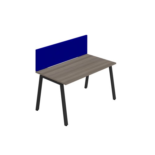 Synergy 1SP Bench Desk 1200X800mm A-Frame Grey Oak/Black Royal Blue Screen Synergy 1SP Bench Desk 1200X800mm A-Frame Grey Oak/Black Royal Blue Screen
