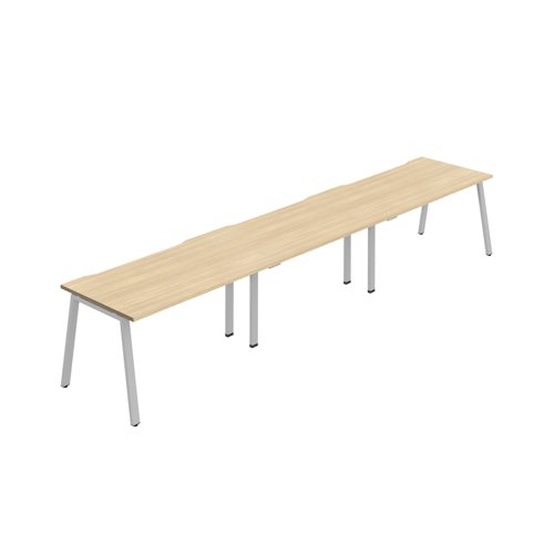 Synergy 3SP Bench Desk 1200X800mm A-Frame Nova Oak/Silver Synergy 3SP Bench Desk 1200X800mm A-Frame Nova Oak/Silver