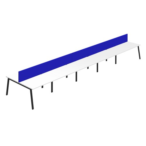 Synergy 10P Bench Desk 1200X800mm A-Frame White/Black Royal Blue Screen Synergy 10P Bench Desk 1200X800mm A-Frame White/Black Royal Blue Screen