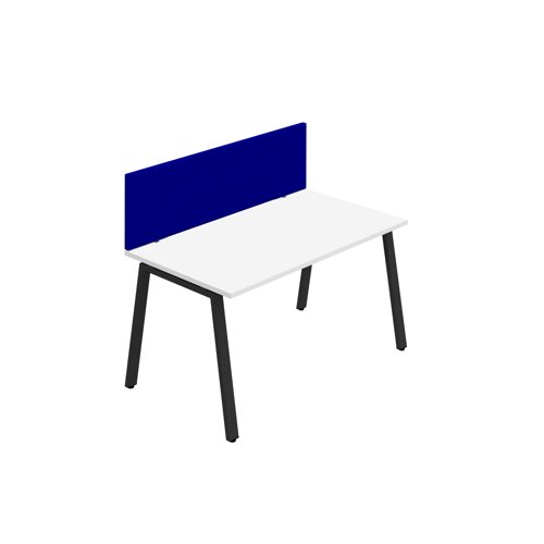 Synergy 1SP Bench Desk 1200X800mm A-Frame White/Black Royal Blue Screen Synergy 1SP Bench Desk 1200X800mm A-Frame White/Black Royal Blue Screen